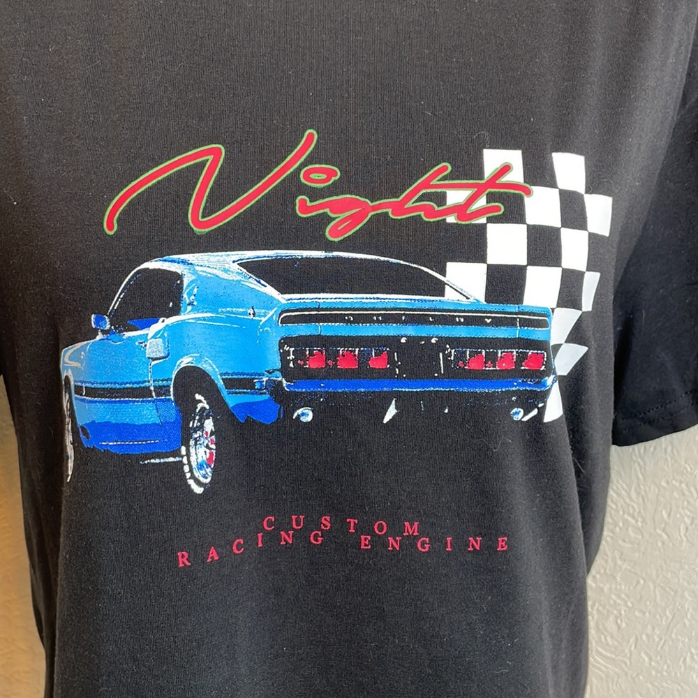 Shein Black Custom Racing Car T-shirt - Picture 2 of 9